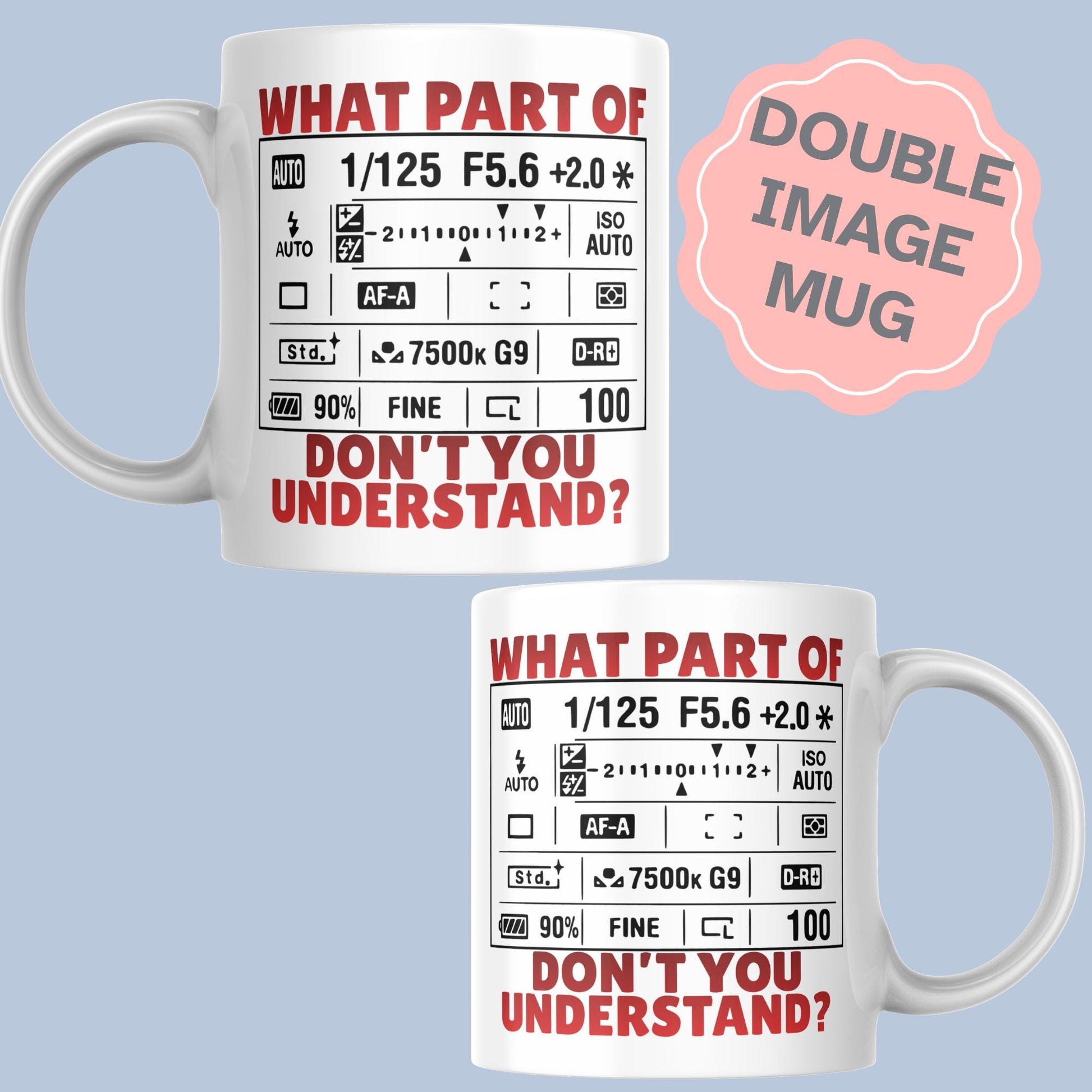 Personalised Photography Mug, Cup for Photographer, Camera Settings Cheat, Photo Mug, Camera Gift, Photographer Gift