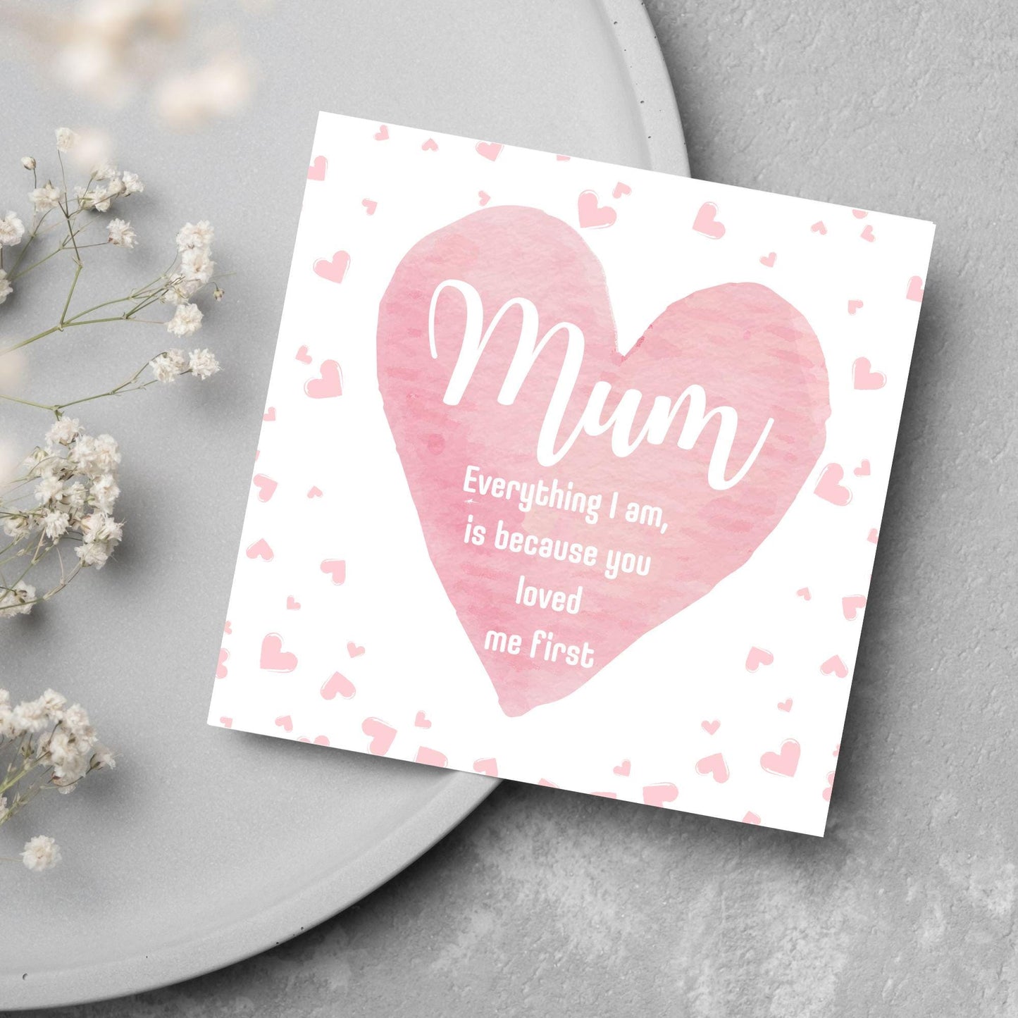 Heart Mother's Day Card, Cute Card for Mum, Greetings Card, Happy Mother's Day, Card for Mother, Mam Card, Thanks Mum Card
