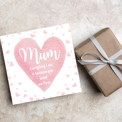 Heart Mother's Day Card, Cute Card for Mum, Greetings Card, Happy Mother's Day, Card for Mother, Mam Card, Thanks Mum Card