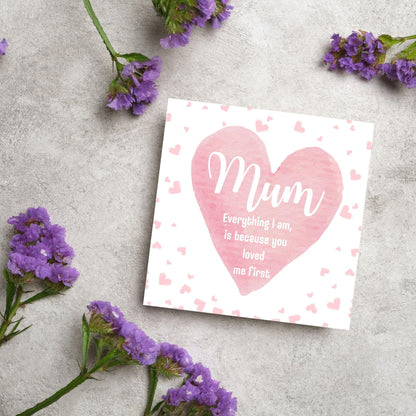 Heart Mother's Day Card, Cute Card for Mum, Greetings Card, Happy Mother's Day, Card for Mother, Mam Card, Thanks Mum Card