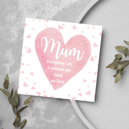 Heart Mother's Day Card, Cute Card for Mum, Greetings Card, Happy Mother's Day, Card for Mother, Mam Card, Thanks Mum Card