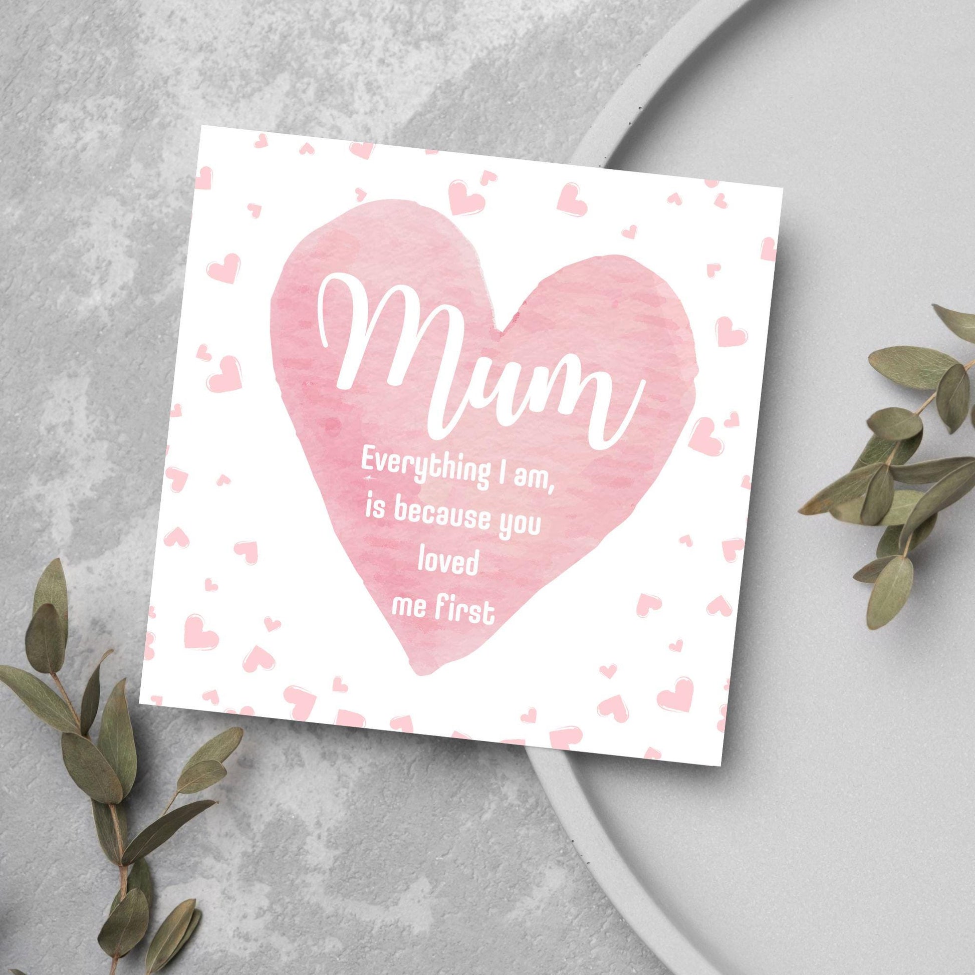 Heart Mother's Day Card, Cute Card for Mum, Greetings Card, Happy Mother's Day, Card for Mother, Mam Card, Thanks Mum Card