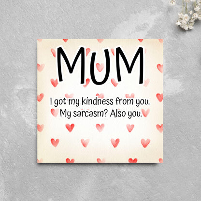 Heart Mother's Day Card, Cute Card for Mum, Greetings Card, Happy Mother's Day, Card for Mother, Mam Card, Thanks Mum Card