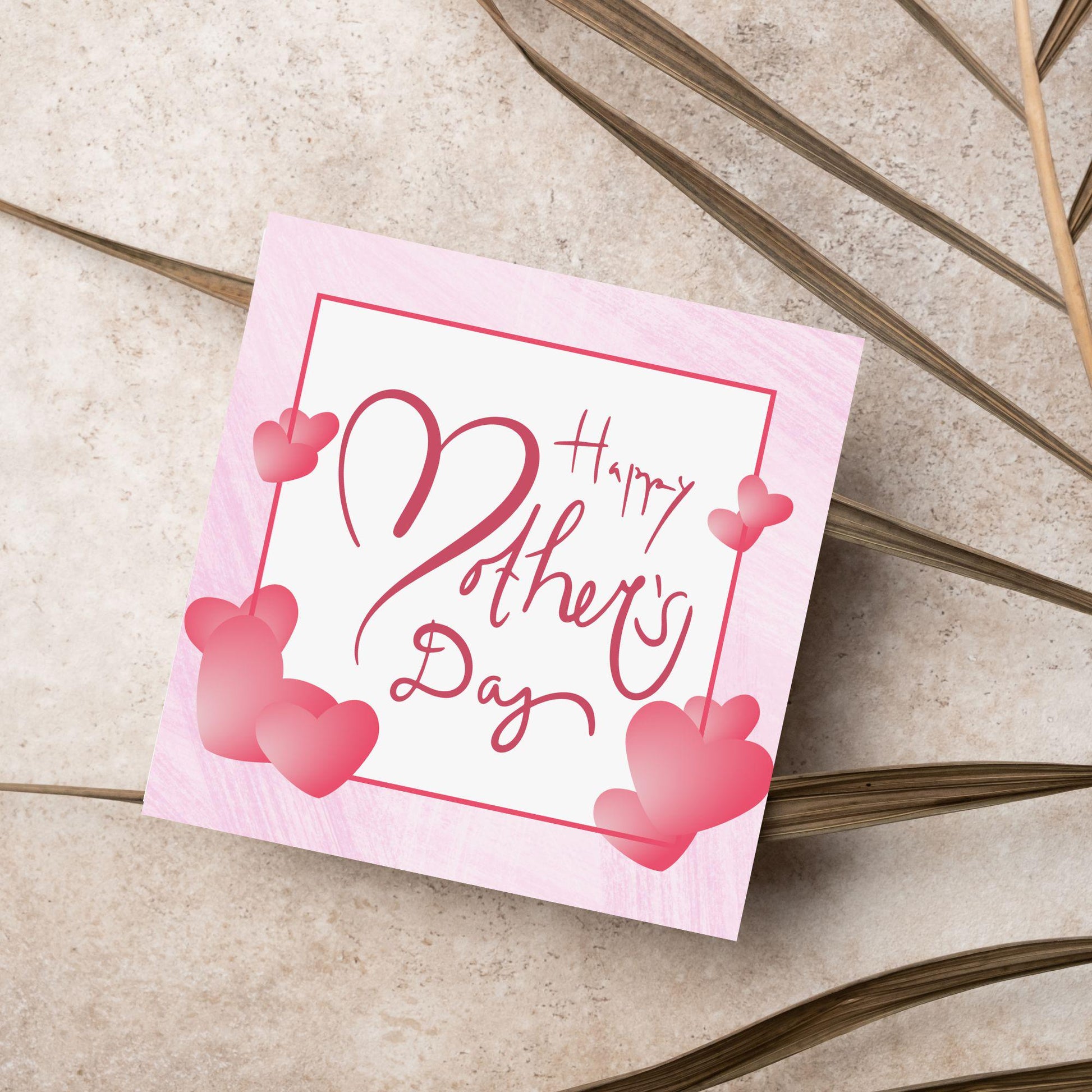 Heart Mother's Day Card, Cute Card for Mum, Greetings Card, Happy Mother's Day, Card for Mother, Mam Card, Thanks Mum Card