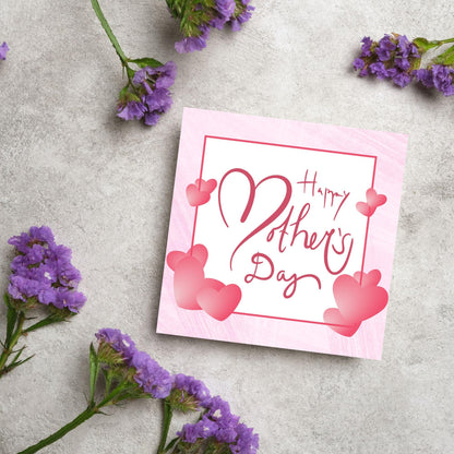 Heart Mother's Day Card, Cute Card for Mum, Greetings Card, Happy Mother's Day, Card for Mother, Mam Card, Thanks Mum Card