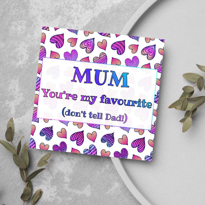 Heart Mother's Day Card, Cute Card for Mum, Greetings Card, Happy Mother's Day, Card for Mother, Mam Card, Thanks Mum Card