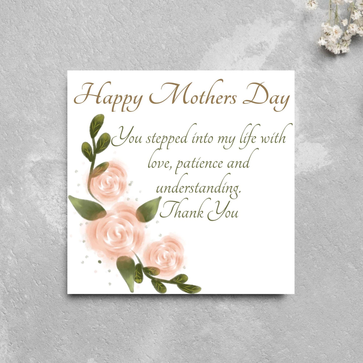 Stepmum Mother's Day Card, Happy Mother's Day, Card for Step Mother, Mam Card, Thanks Mum Card, Adopted Mum, Foster Mum