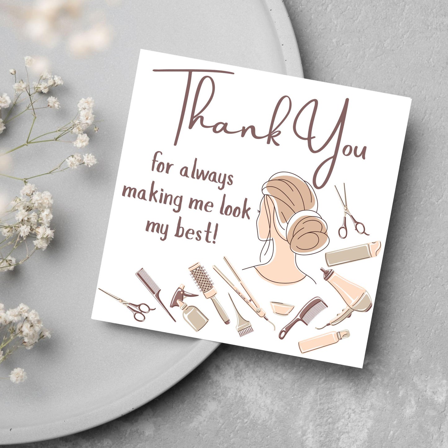 Thank You Hairdresser Card, Thankyou Hair Stylist, Appreciation Card