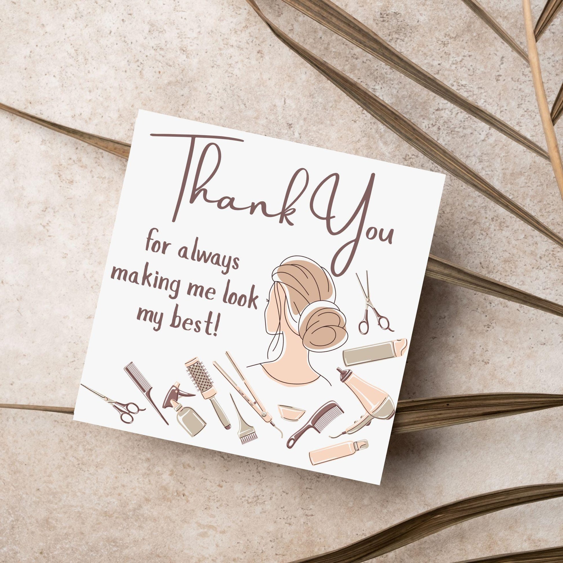 Thank You Hairdresser Card, Thankyou Hair Stylist, Appreciation Card