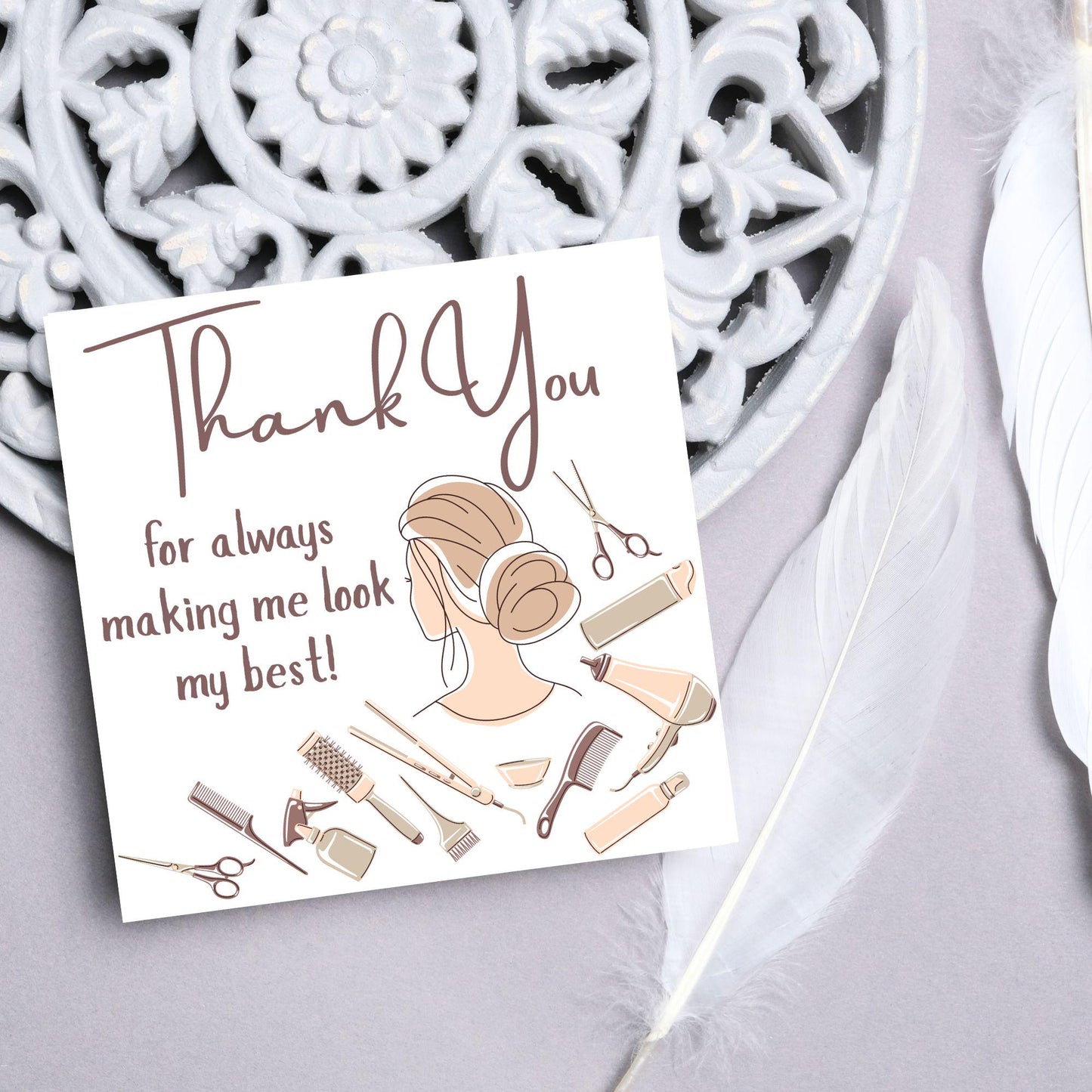 Thank You Hairdresser Card, Thankyou Hair Stylist, Appreciation Card