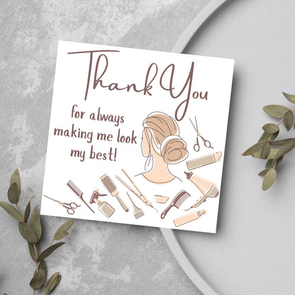 Thank You Hairdresser Card, Thankyou Hair Stylist, Appreciation Card