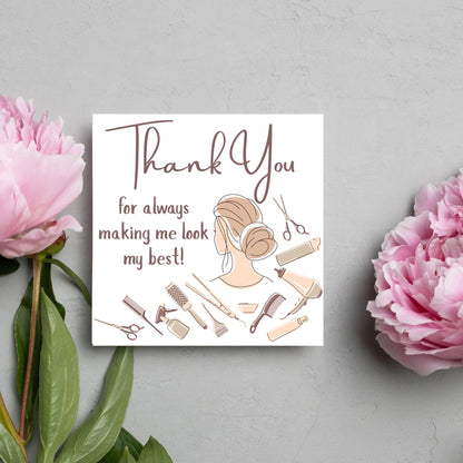 Thank You Hairdresser Card, Thankyou Hair Stylist, Appreciation Card