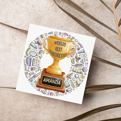 Personalised Thank You Hairdresser Card, Thankyou Hair Stylist, Appreciation Card