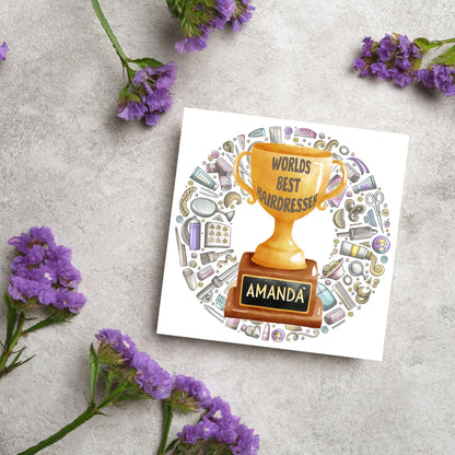 Personalised Thank You Hairdresser Card, Thankyou Hair Stylist, Appreciation Card