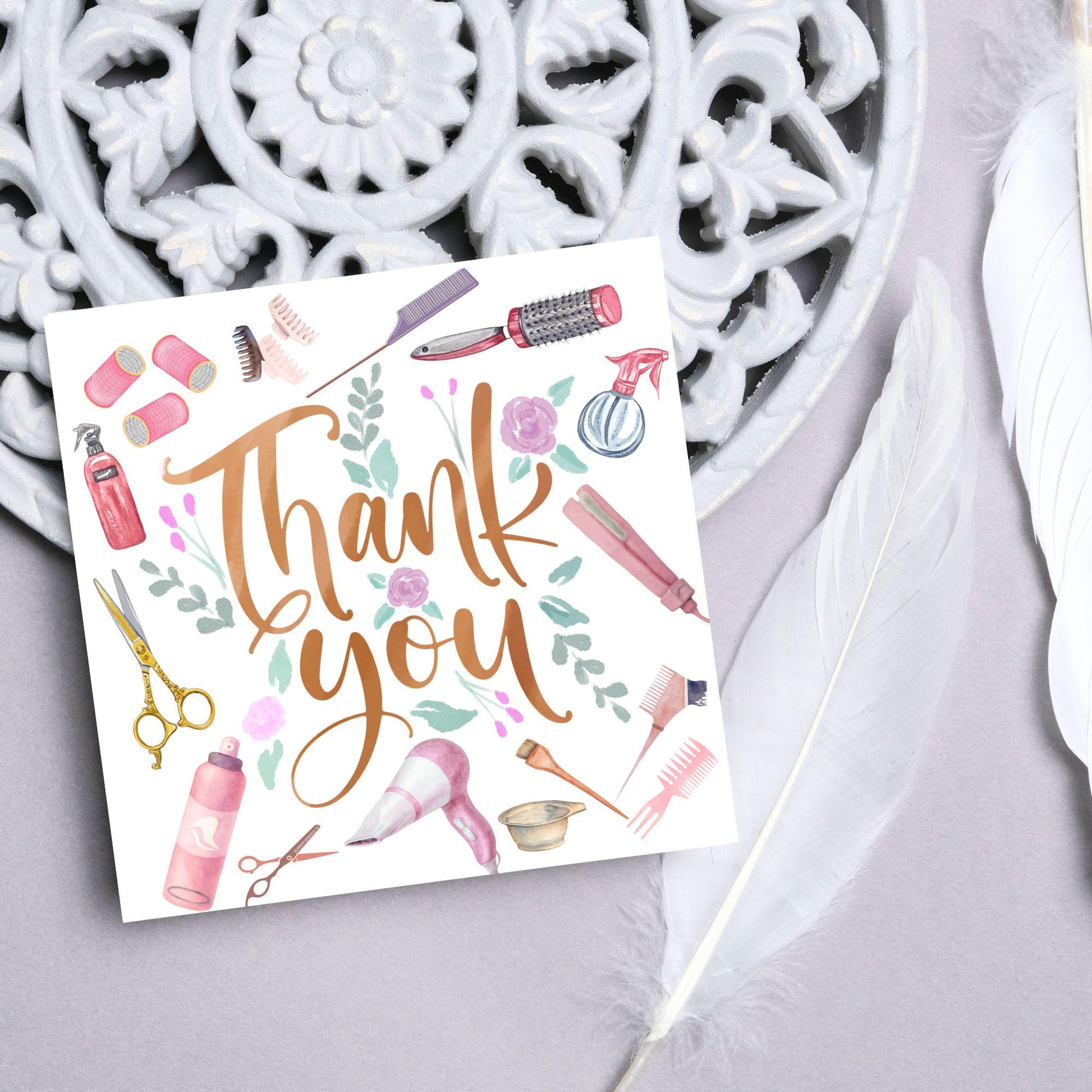 Thank You Hairdresser Card, Thankyou Hair Stylist, Appreciation Card