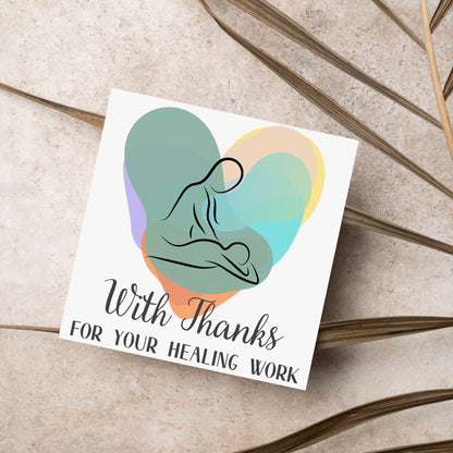 Thank You Card for Masseuse, Card For Massage Therapist, Spa Thank You Card, Healer Card, Reiki Card