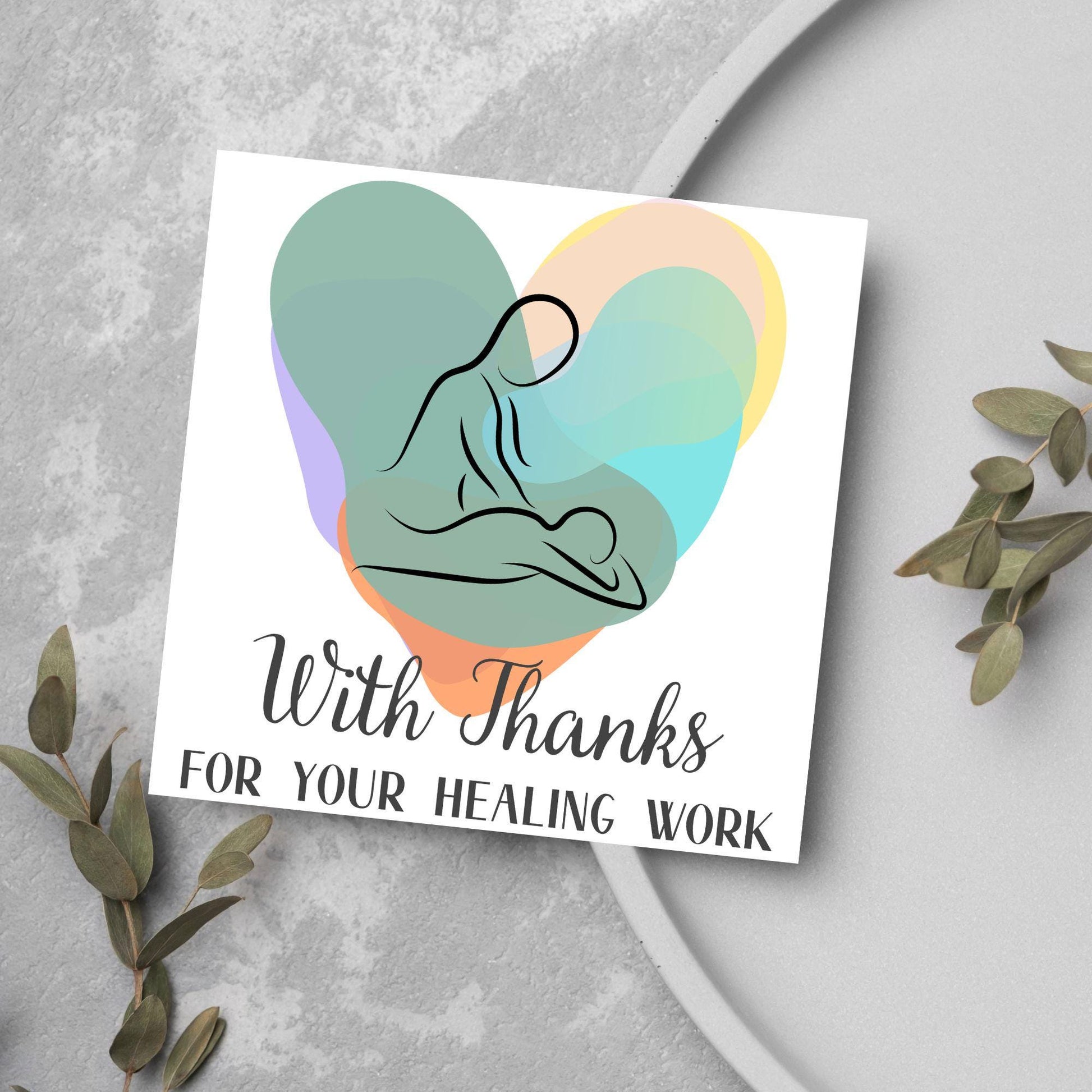 Thank You Card for Masseuse, Card For Massage Therapist, Spa Thank You Card, Healer Card, Reiki Card