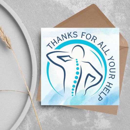Thank You Card for Physiotherapist, Card For Massage Therapist, Chiropractor Thank You Card,