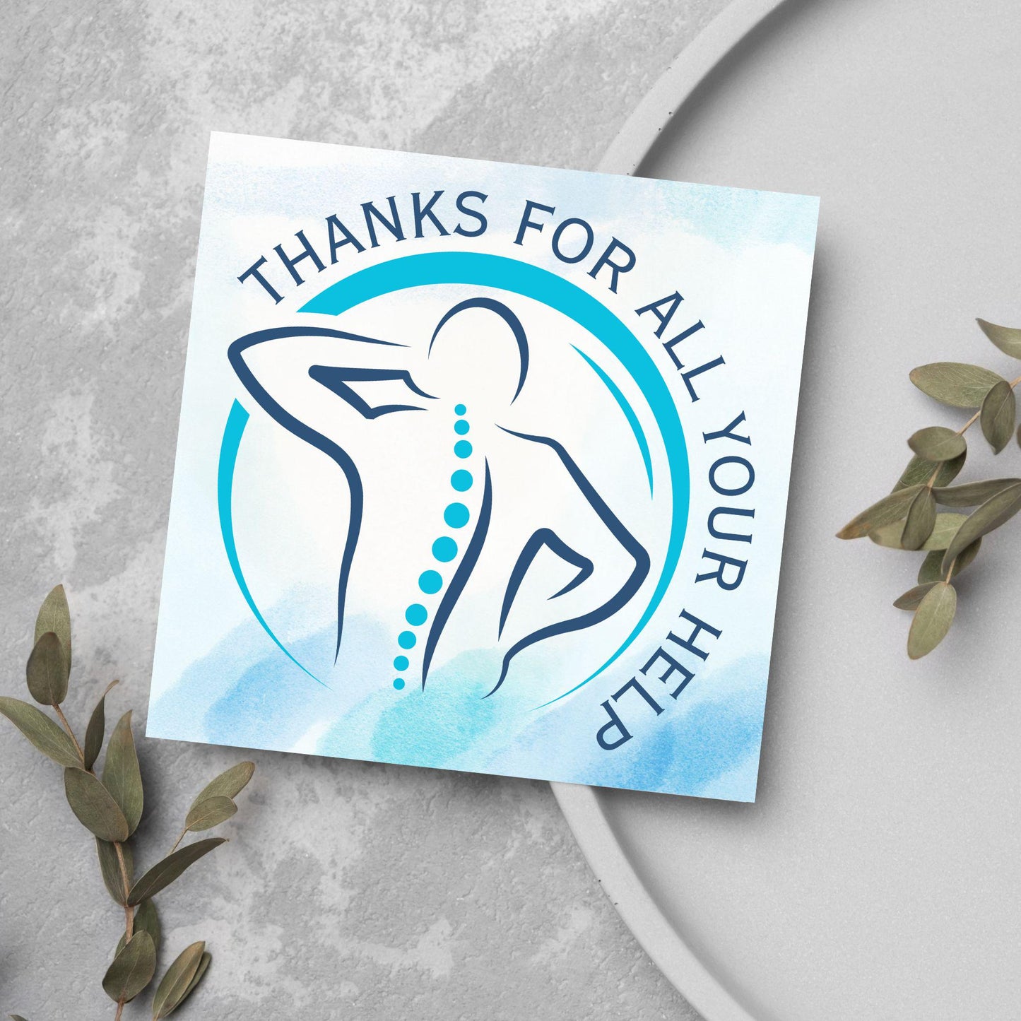 Thank You Card for Physiotherapist, Card For Massage Therapist, Chiropractor Thank You Card,