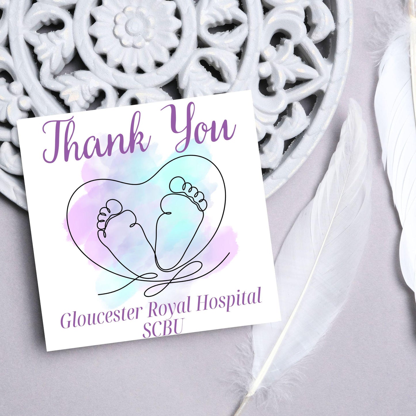 Personalised Thank You Card for Special Care Baby Unit, Card For Neonatal Nurse, Thank You Hospital Card, SCBU, NICU