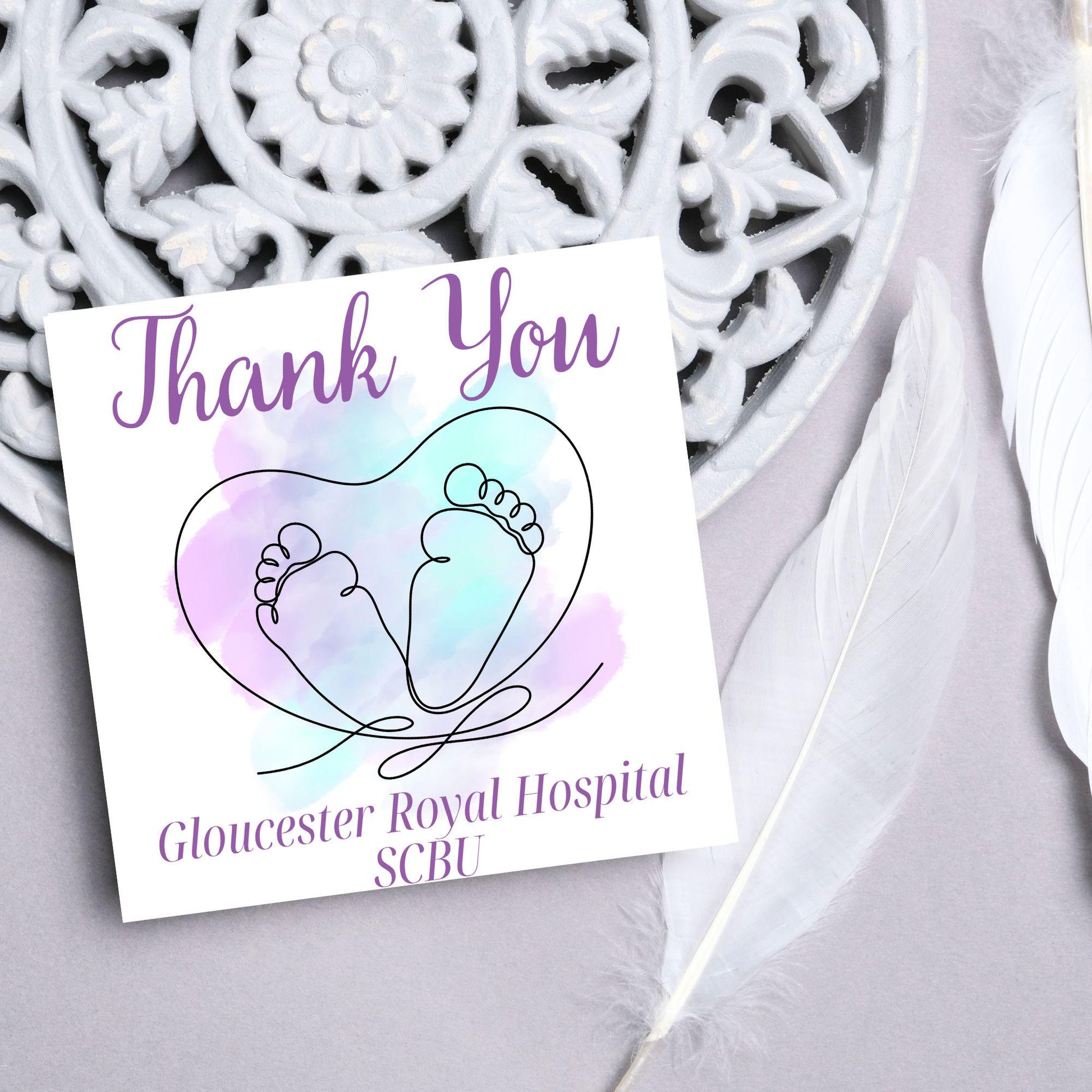 Personalised Thank You Card for Special Care Baby Unit, Card For Neonatal Nurse, Thank You Hospital Card, SCBU, NICU