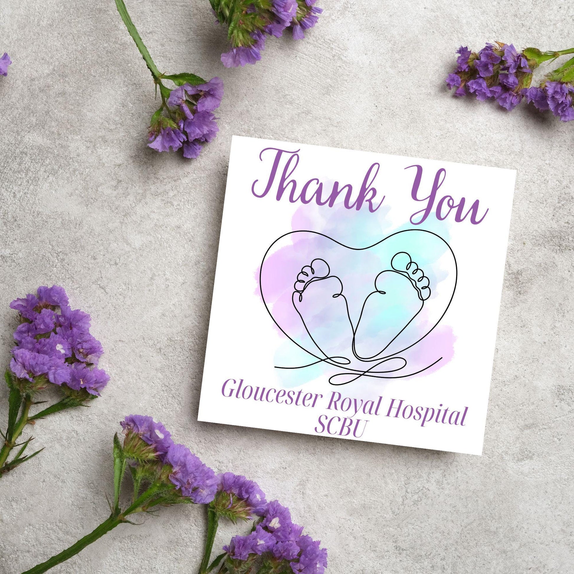 Personalised Thank You Card for Special Care Baby Unit, Card For Neonatal Nurse, Thank You Hospital Card, SCBU, NICU