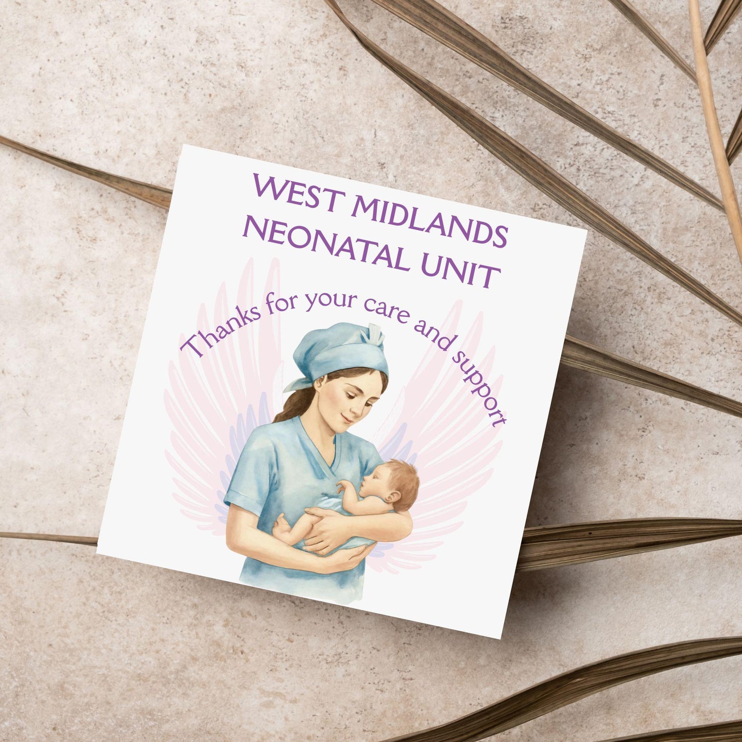 Personalised Thank You Card for Special Care Baby Unit, Card For Neonatal Nurse, Thank You Hospital Card, SCBU, NICU