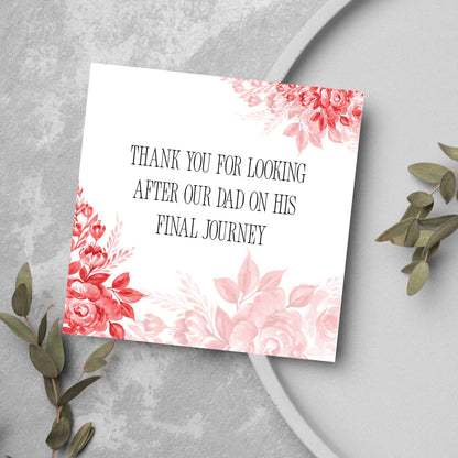 Personalised Thank You Card for Funeral Home, Undertakers card, Mortuary Card, Chapel of Rest Thank You Card, Funeral Director Thanks