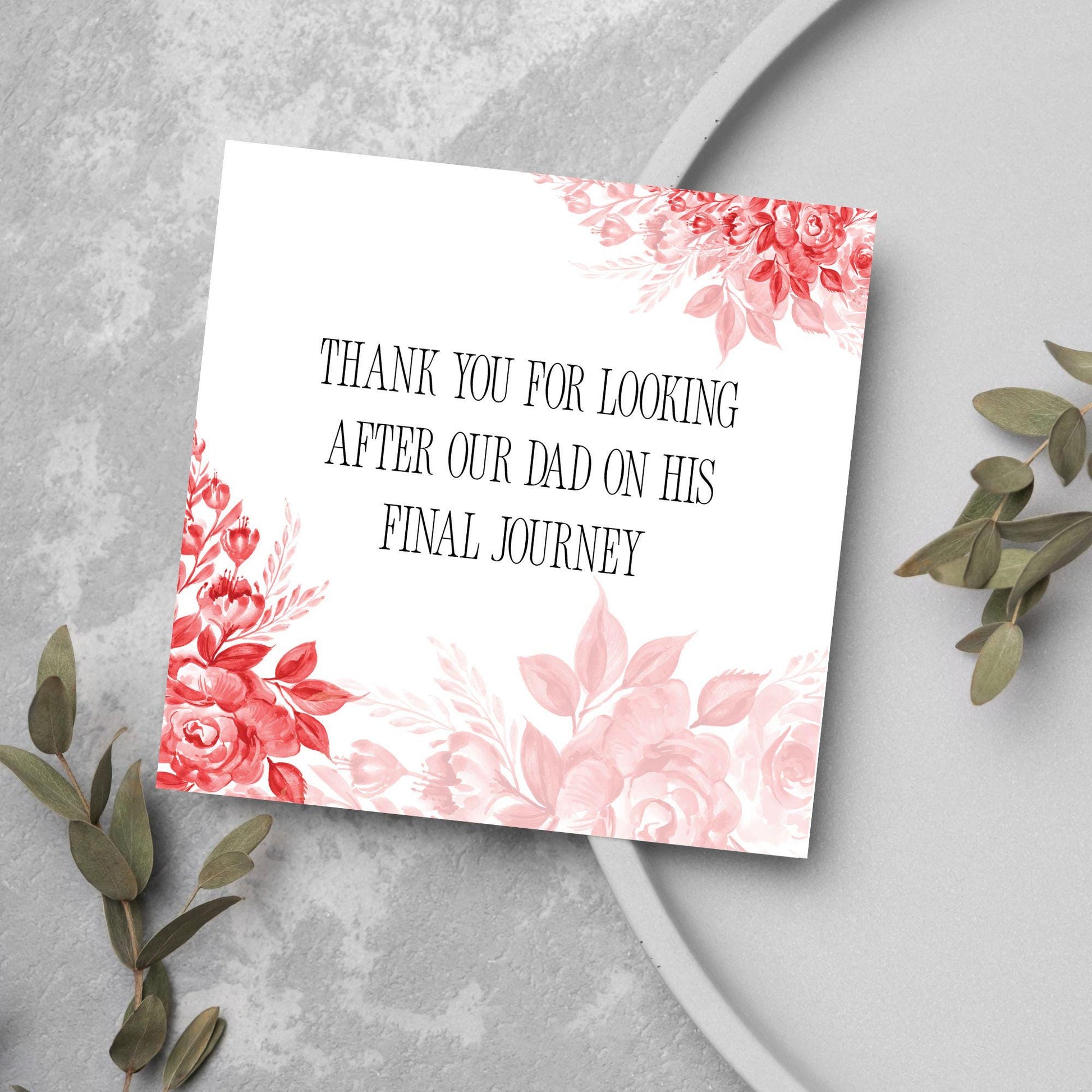 Personalised Thank You Card for Funeral Home, Undertakers card, Mortuary Card, Chapel of Rest Thank You Card, Funeral Director Thanks