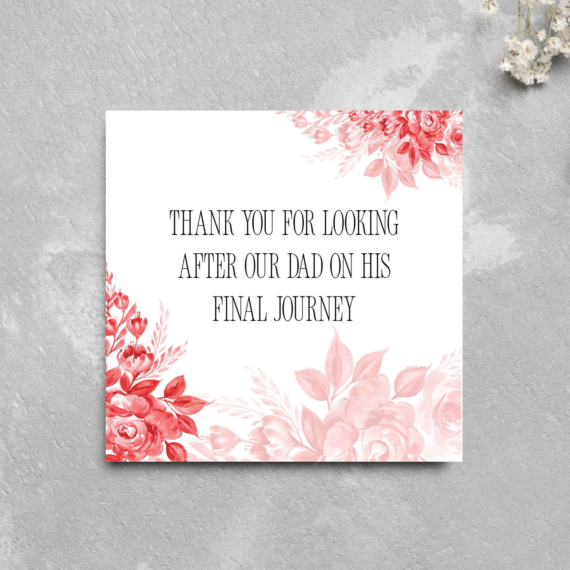 Personalised Thank You Card for Funeral Home, Undertakers card, Mortuary Card, Chapel of Rest Thank You Card, Funeral Director Thanks