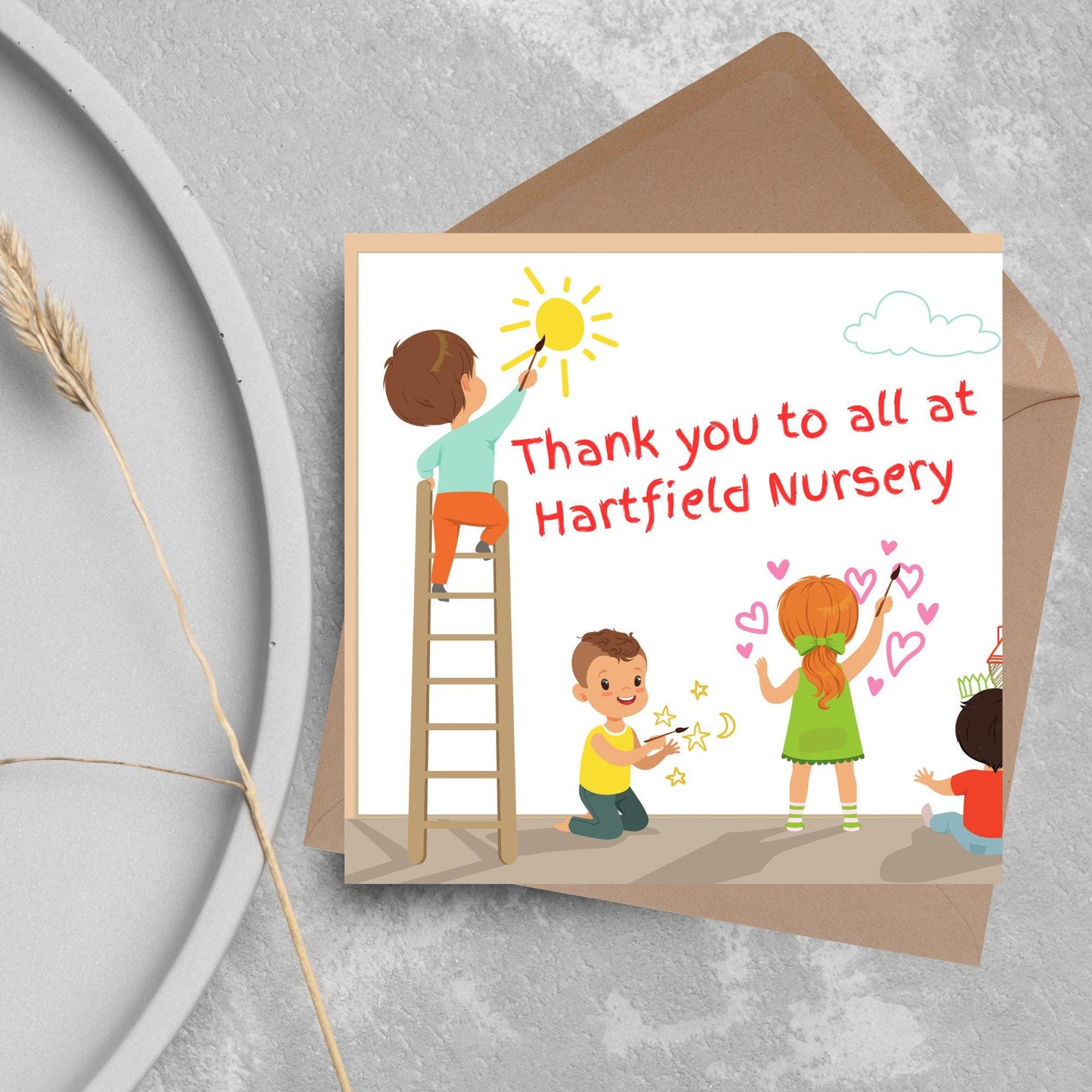 Personalised Thank You Card for Nursery, Card for Pre School, Childminder Thanks
