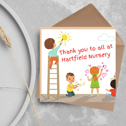 Personalised Thank You Card for Nursery, Card for Pre School, Childminder Thanks
