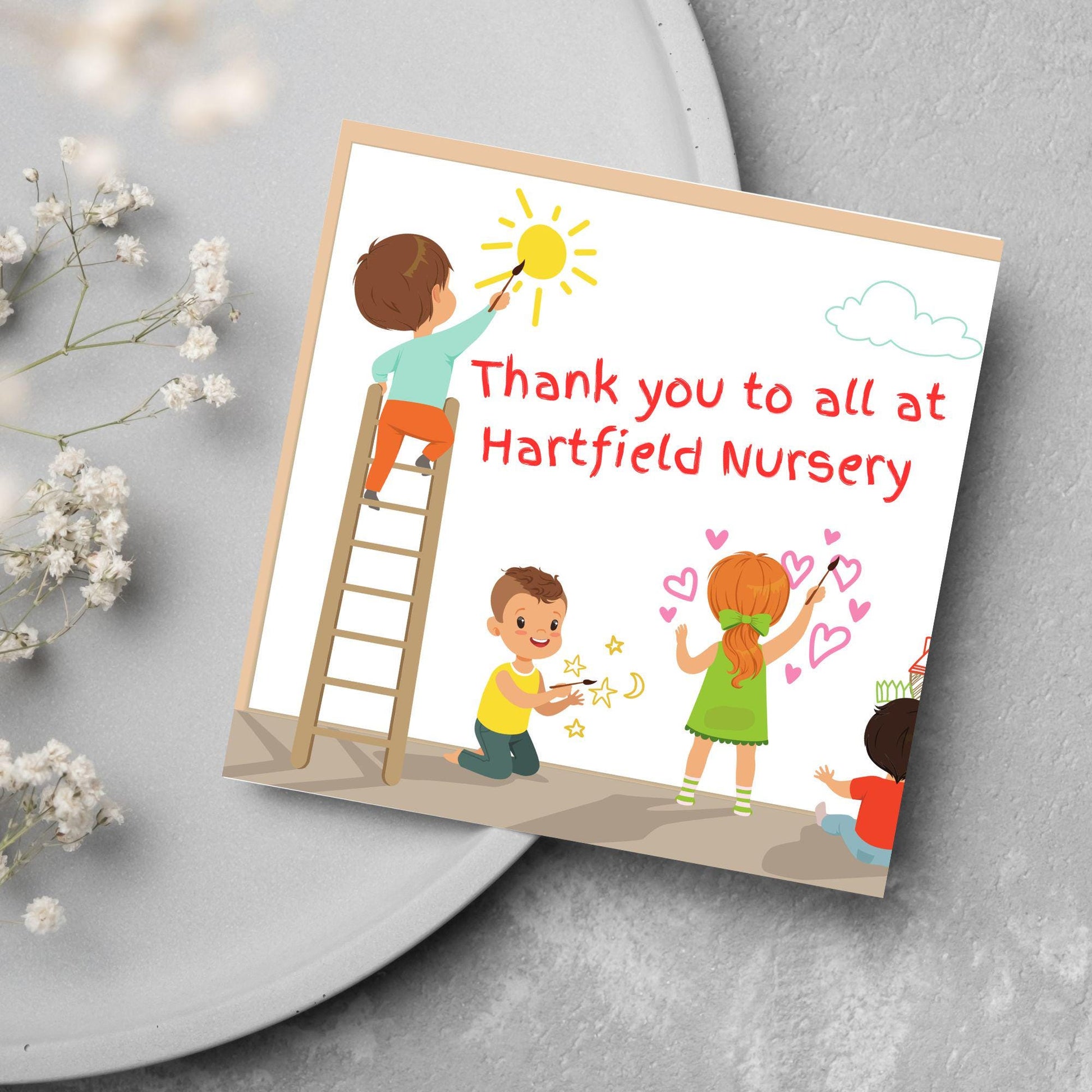 Personalised Thank You Card for Nursery, Card for Pre School, Childminder Thanks