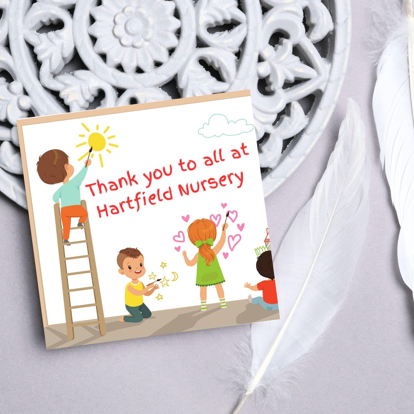 Personalised Thank You Card for Nursery, Card for Pre School, Childminder Thanks