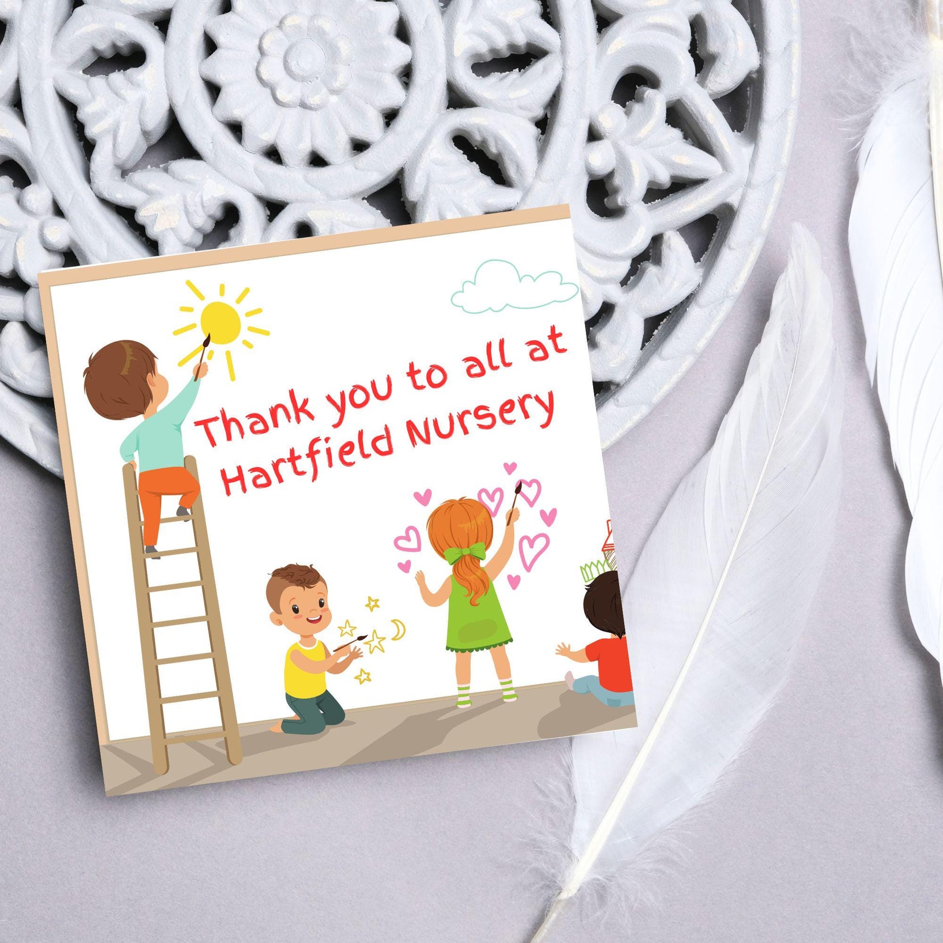 Personalised Thank You Card for Nursery, Card for Pre School, Childminder Thanks