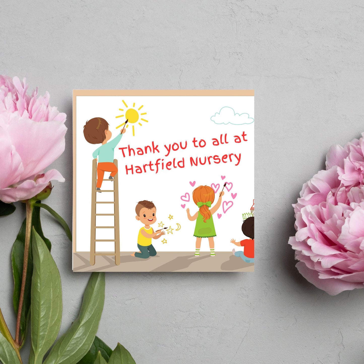 Personalised Thank You Card for Nursery, Card for Pre School, Childminder Thanks