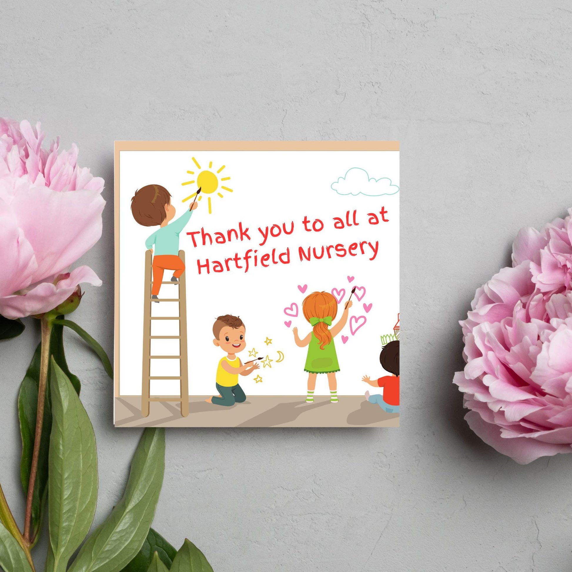Personalised Thank You Card for Nursery, Card for Pre School, Childminder Thanks