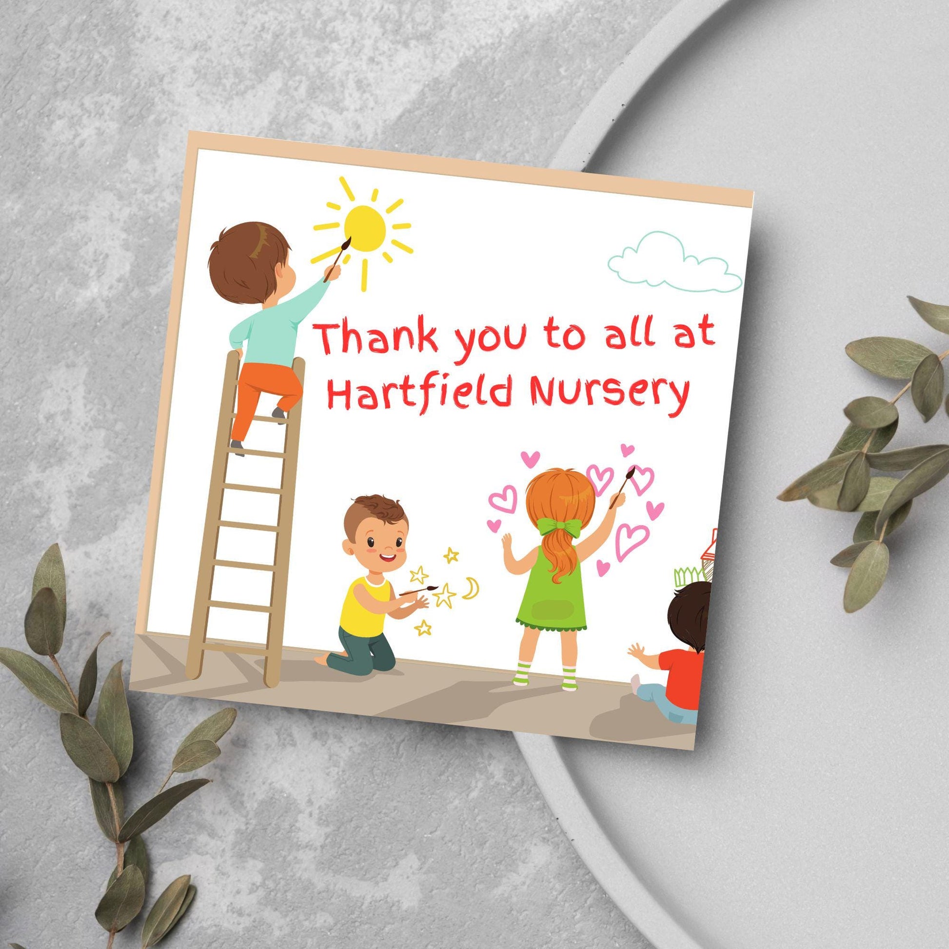 Personalised Thank You Card for Nursery, Card for Pre School, Childminder Thanks