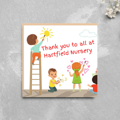 Personalised Thank You Card for Nursery, Card for Pre School, Childminder Thanks