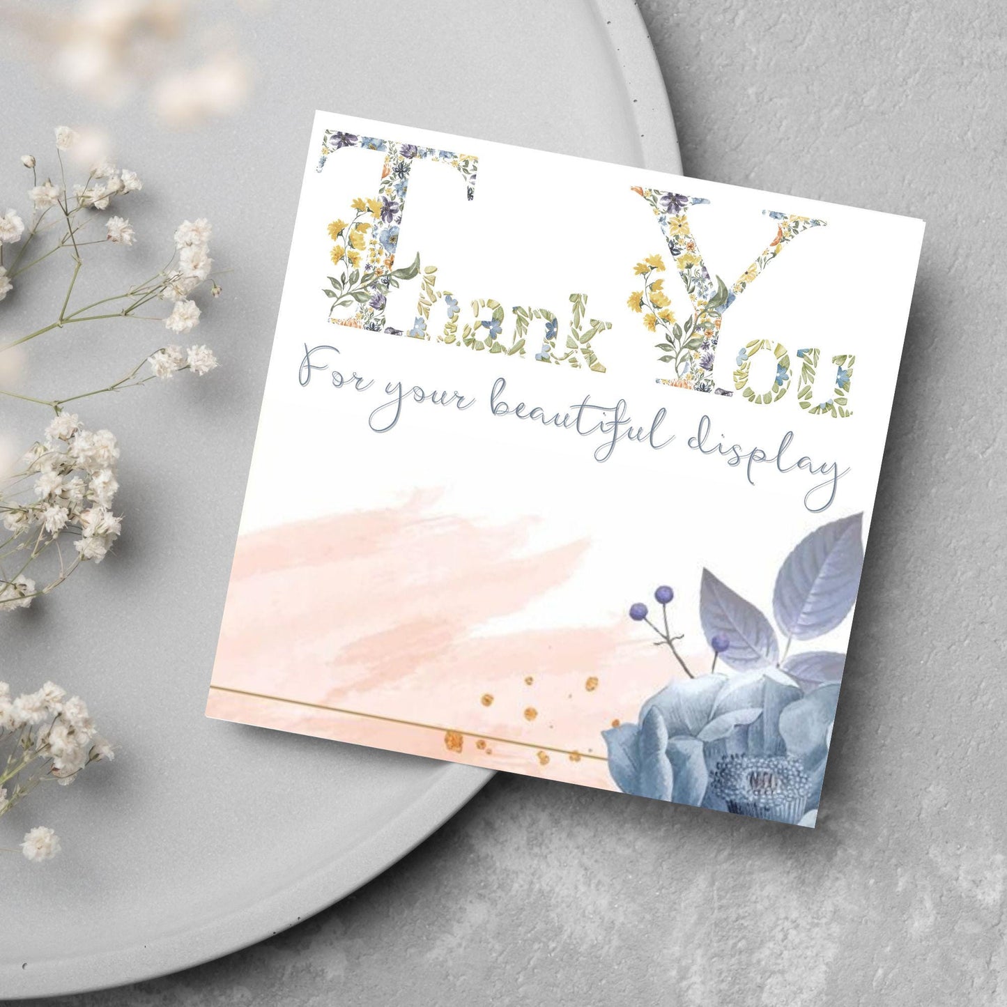 Thank You Card for Florist, Thanks for Flowers, Floral arrangement, Wedding Flowers, Funeral Wreath