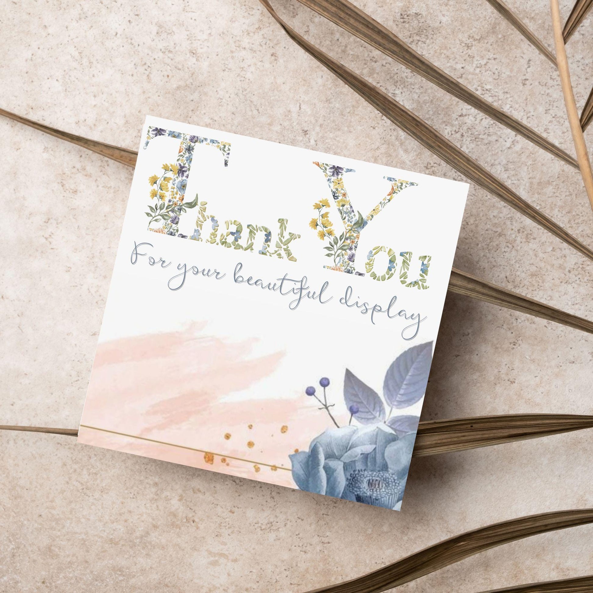 Thank You Card for Florist, Thanks for Flowers, Floral arrangement, Wedding Flowers, Funeral Wreath