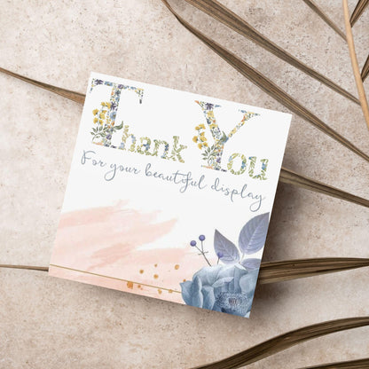 Thank You Card for Florist, Thanks for Flowers, Floral arrangement, Wedding Flowers, Funeral Wreath
