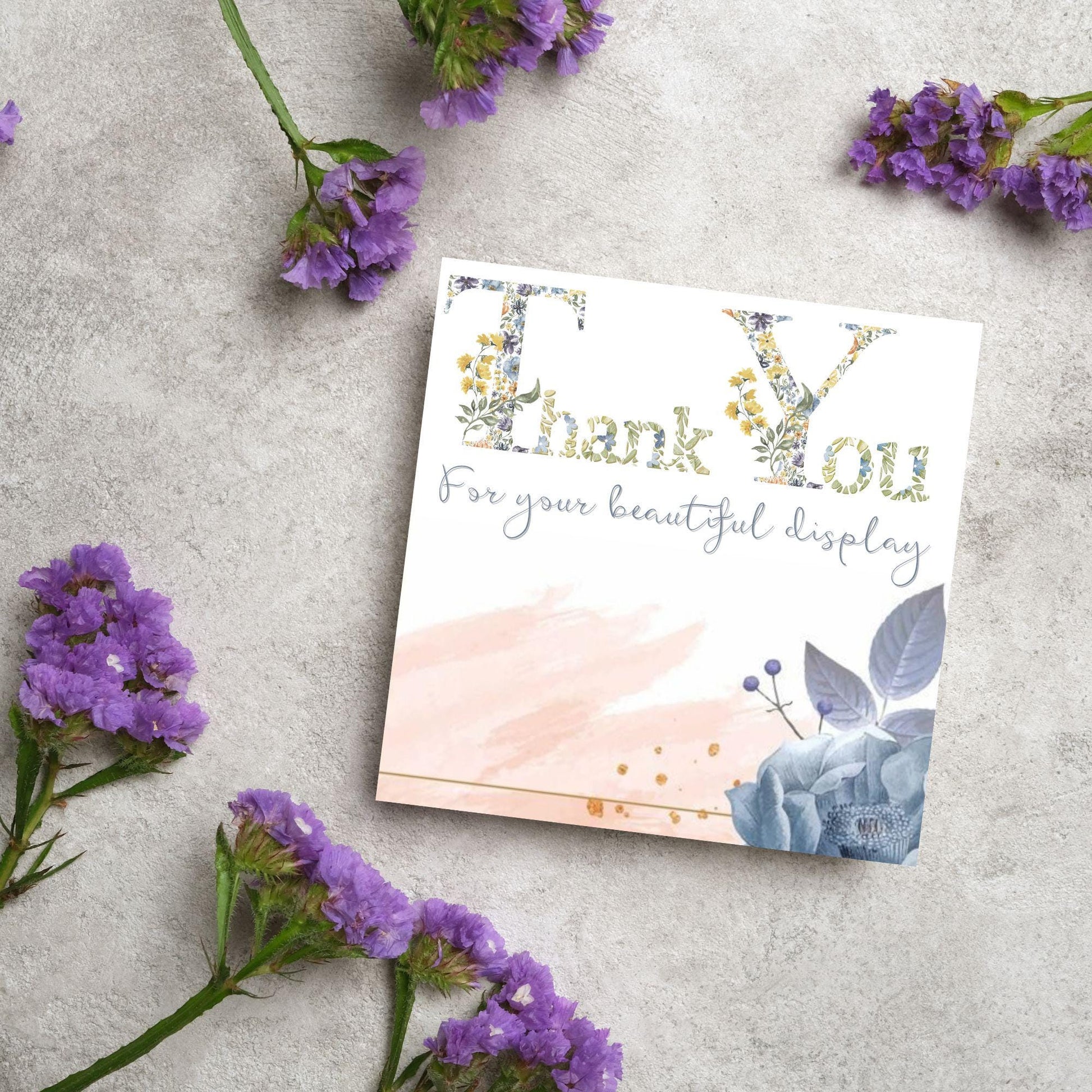 Thank You Card for Florist, Thanks for Flowers, Floral arrangement, Wedding Flowers, Funeral Wreath
