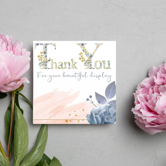 Thank You Card for Florist, Thanks for Flowers, Floral arrangement, Wedding Flowers, Funeral Wreath