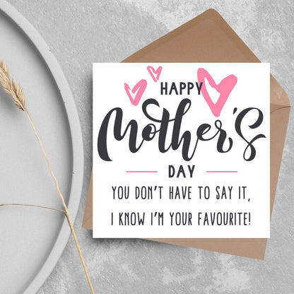 Funny Mother's Day Card, Cute Card for Mum, Greetings Card, Happy Mother's Day, Card for Mother, Mam Card, Thanks Mum Card
