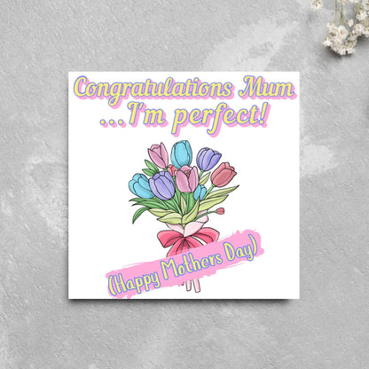 Funny Mother's Day Card, Cute Card for Mum, Greetings Card, Happy Mother's Day, Card for Mother, Mam Card, Thanks Mum Card