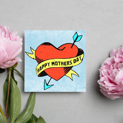 Tattoo style Mother's Day Card, Cute Card for Mum, Greetings Card, Happy Mother's Day, Card for Mother, Mam Card, Thanks Mum Card