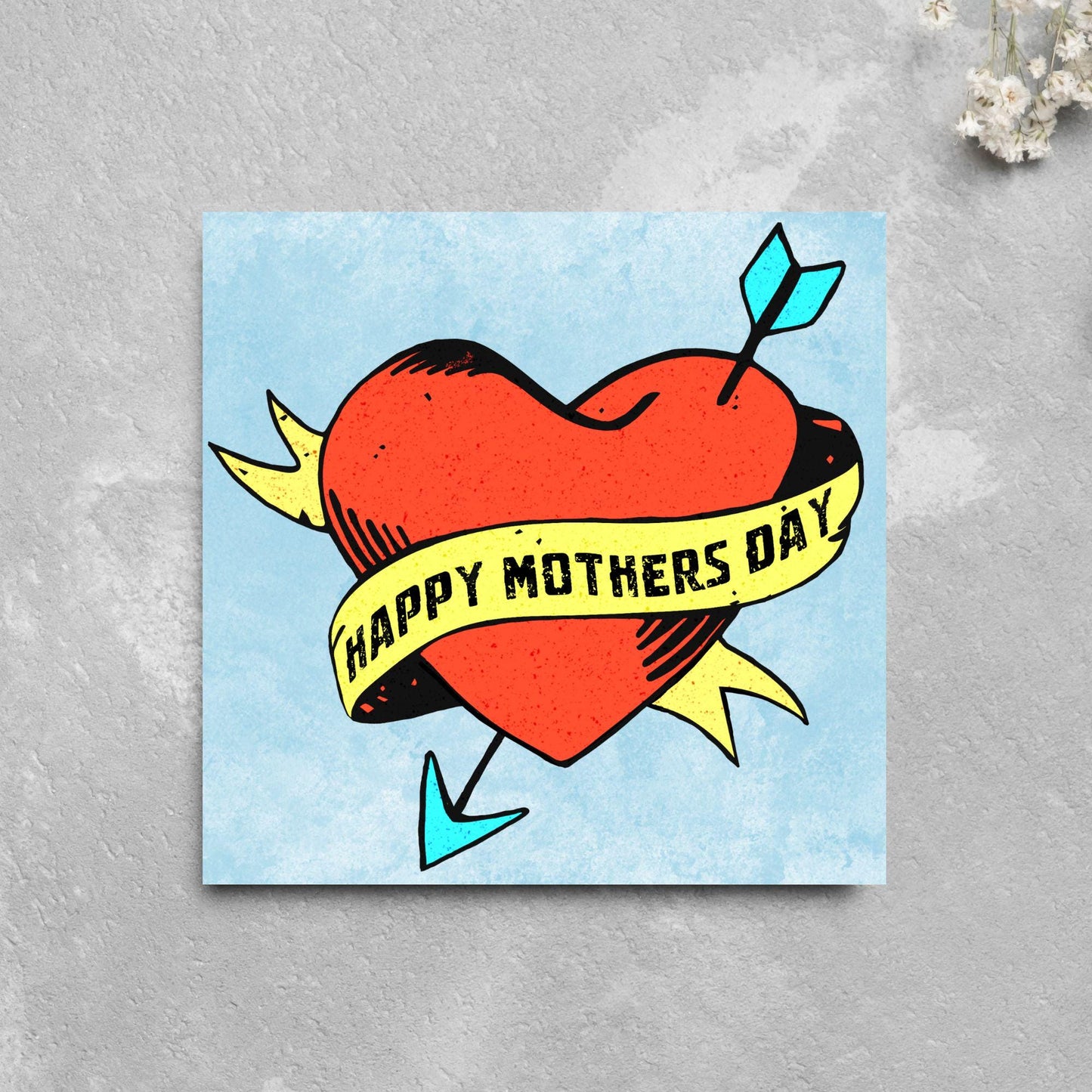 Tattoo style Mother's Day Card, Cute Card for Mum, Greetings Card, Happy Mother's Day, Card for Mother, Mam Card, Thanks Mum Card
