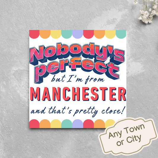 Any Town Personalised Card, Birthday Card, Congratulations Card, Any Occasion