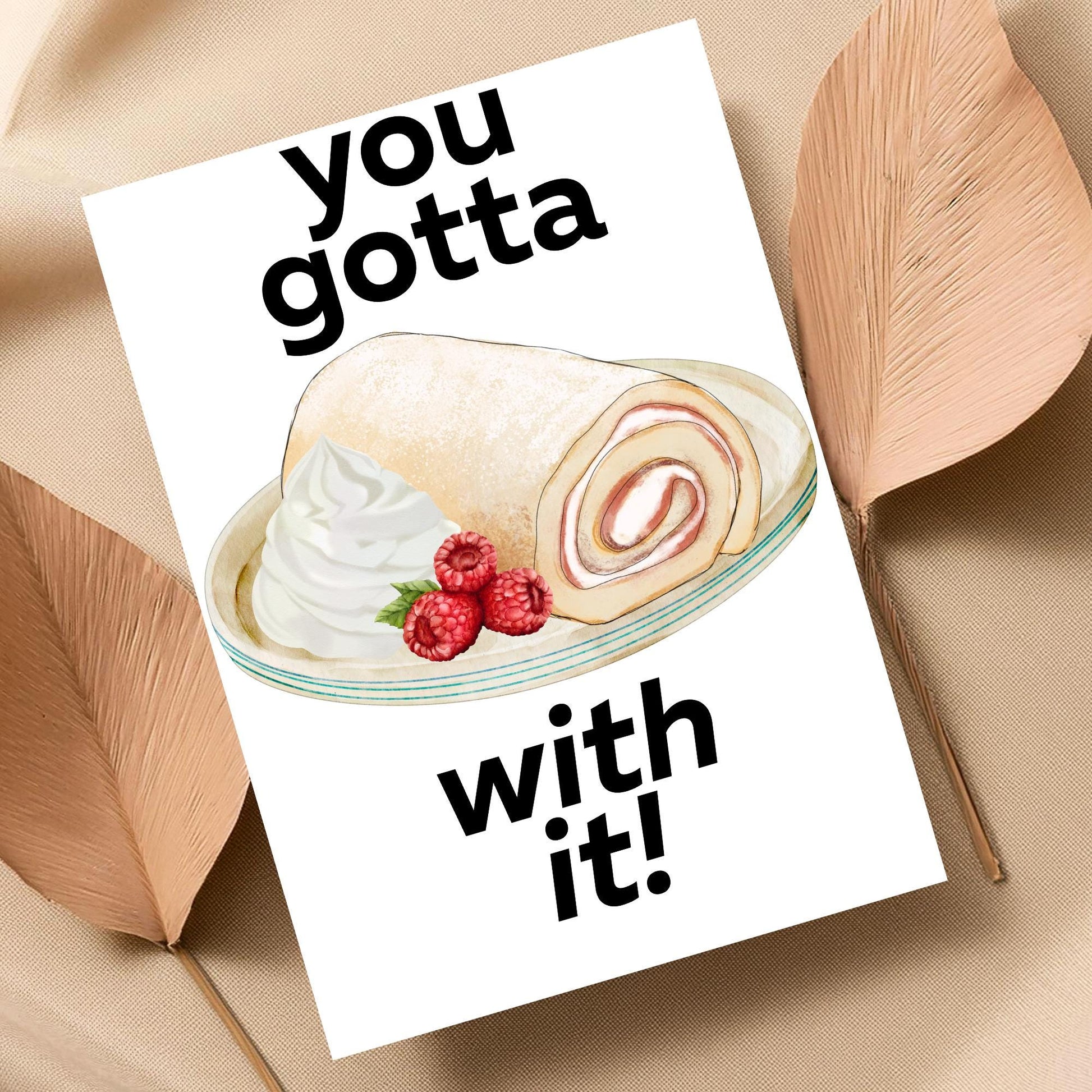 Song Lyric Poster, Swiss Roll, Oasis, Print for Kitchen, Kitchen Poster, You Gotta Roll With It